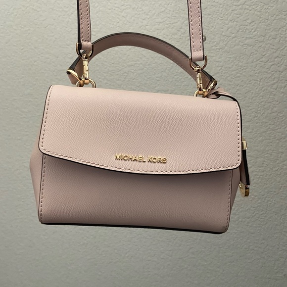 Michael Kors Crossbody Bag Ava Mini Saffiano Leather Misty Rose - Picture 1 of 8